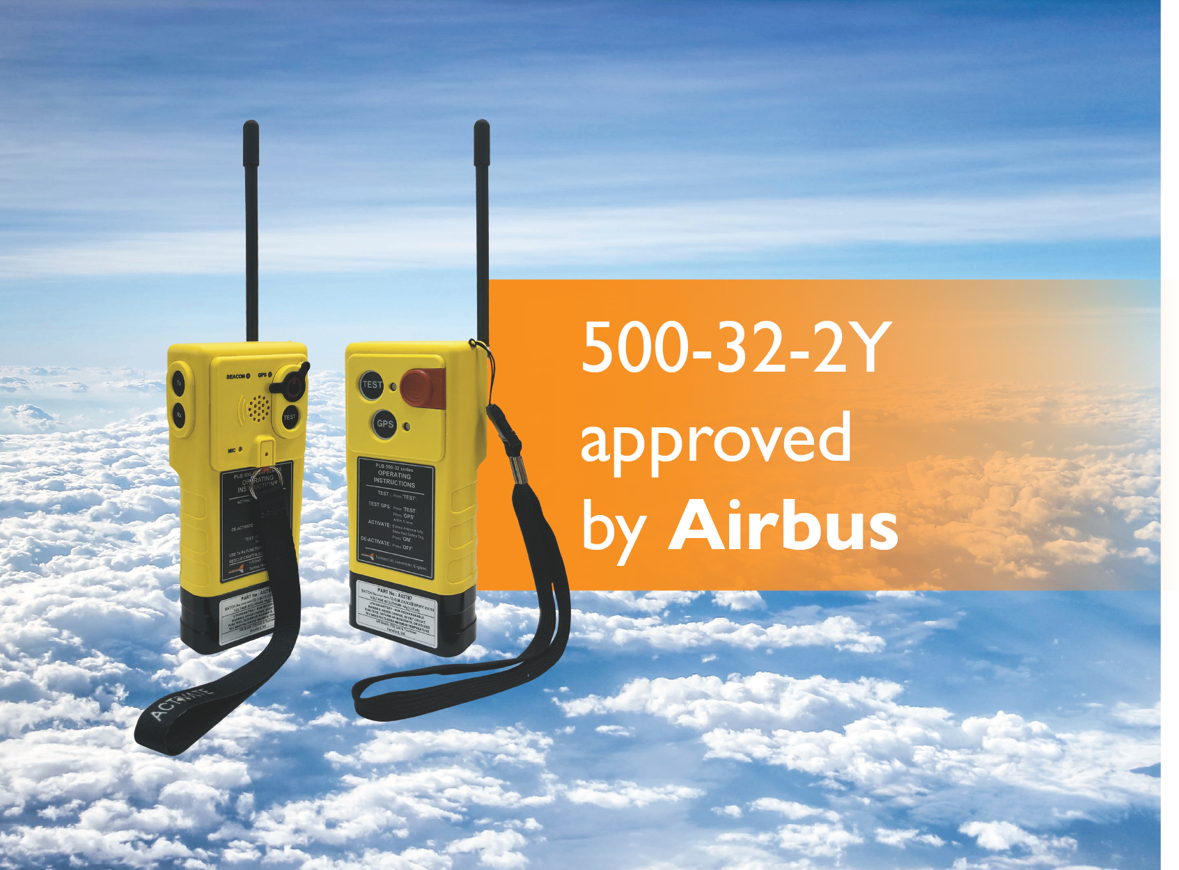500-32-2Y Survival ELT approved by Airbus